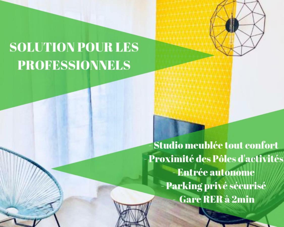 Btobed - Location Professionnelle - Studio Confort Parking Gratuit Villepinte - Proche Parc Des Expositions Et Aeroport Cdg Esterno foto